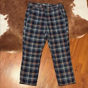 American Eagle Outfitters Plaid Chinos - Blue and Brown